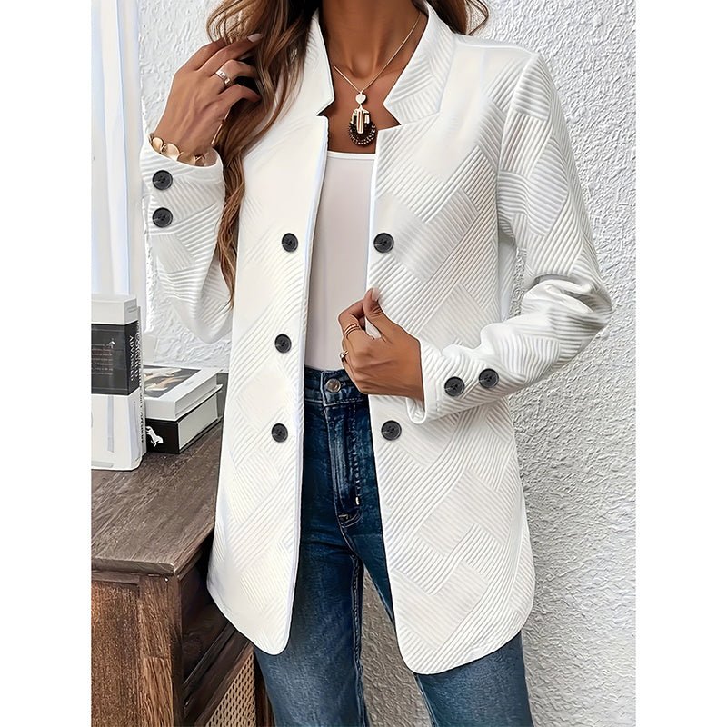 Women's Casual Business Open Front Cardigan Coat Long Sleeve Notch Collar Office Blazer Jacket - PratSN