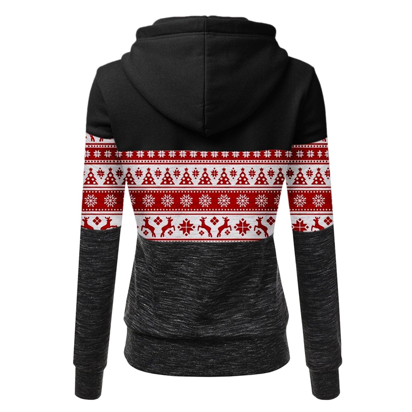 Women's Christmas Multicolor Printing Velvet Padded Hooded Sweatshirt - PratSN