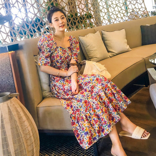 Women's Cotton Printed Floral Dress For Women Summer - PratSN