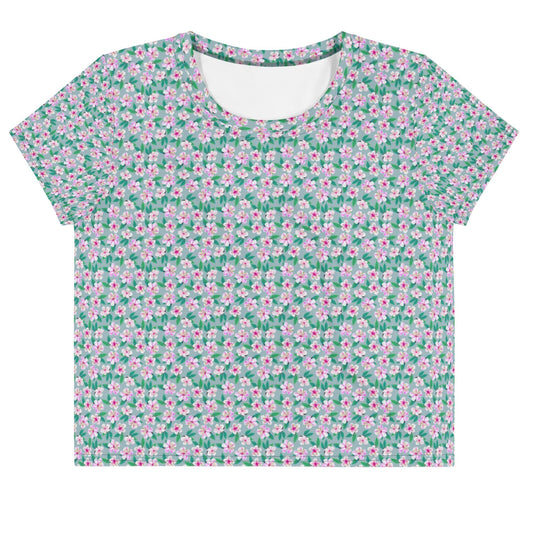 Women's Crop Tee, Vintage Top Floral Crop Top - PratSN