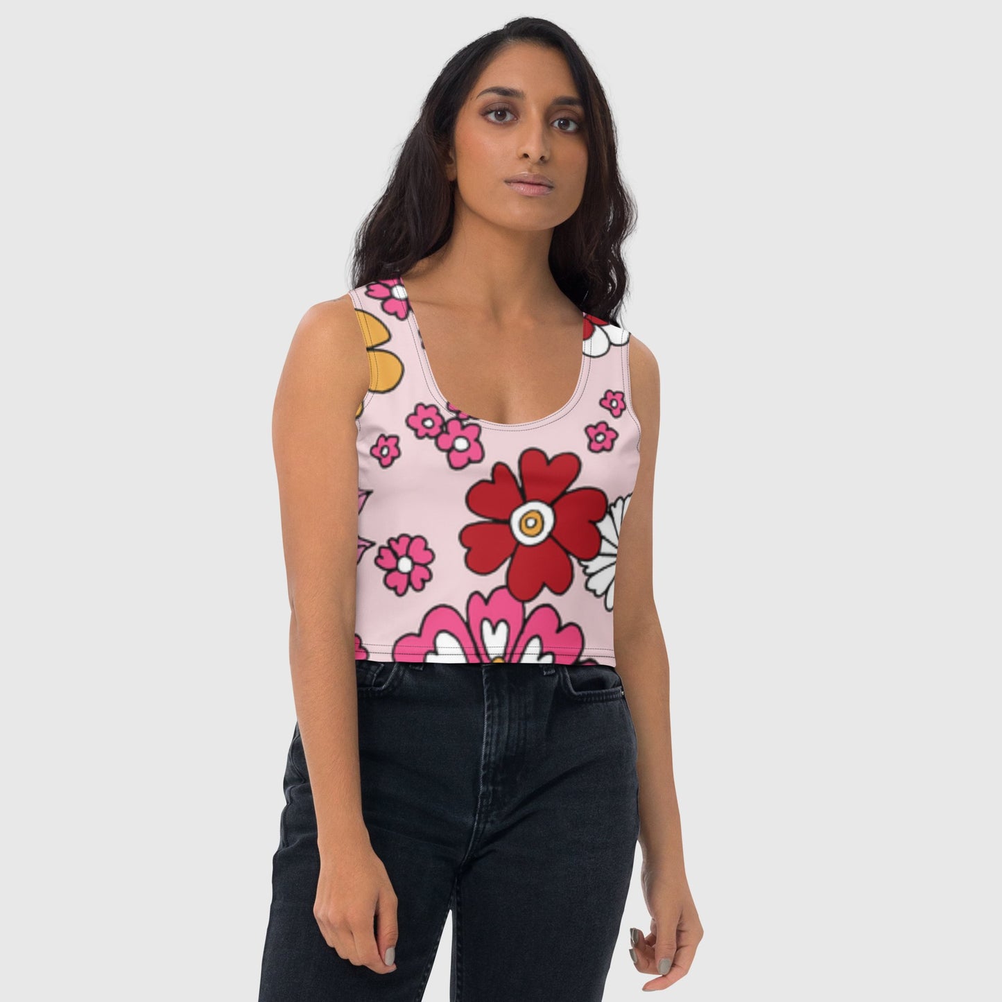 Women's Crop Top, Body Hugging Fit, Handmade Top, Floral crop top, top for summer and spring - PratSN