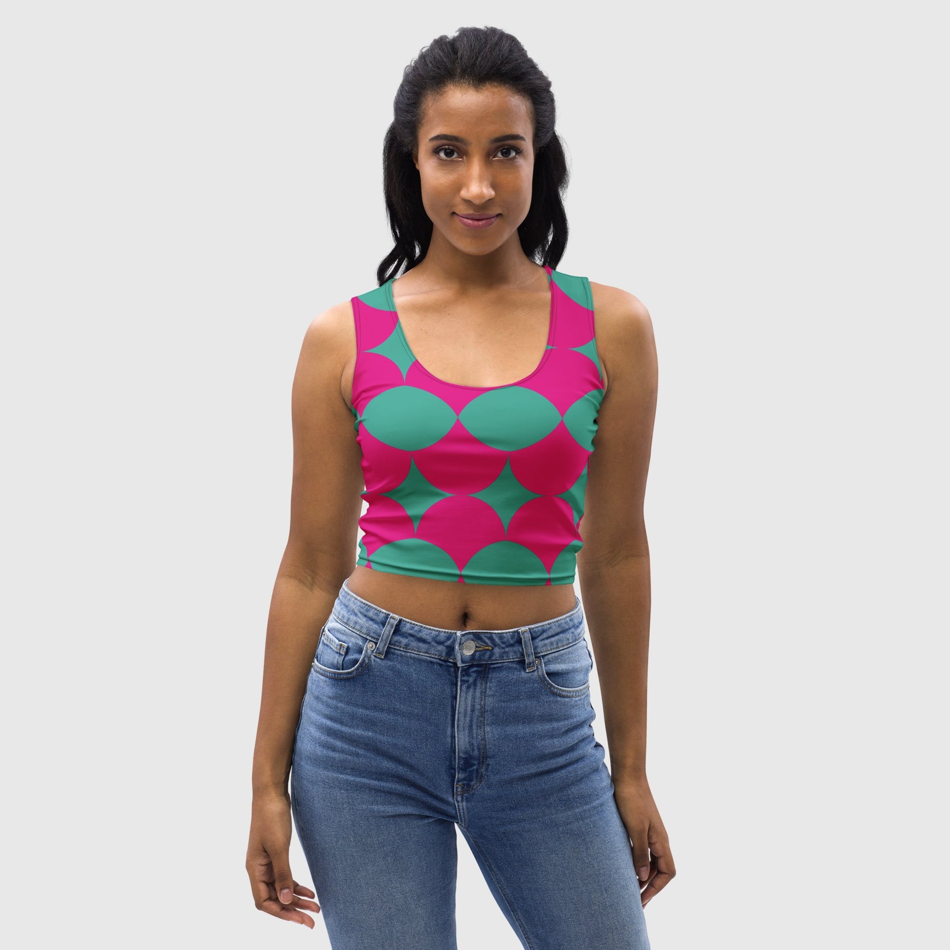 Women's Crop Top, Niagara Crop Top, Body Hugging Fit, Handmade Top, geometric style top, Classic crop top, Casual Crop Top, Fun Tops, Floral Crop Top - PratSN