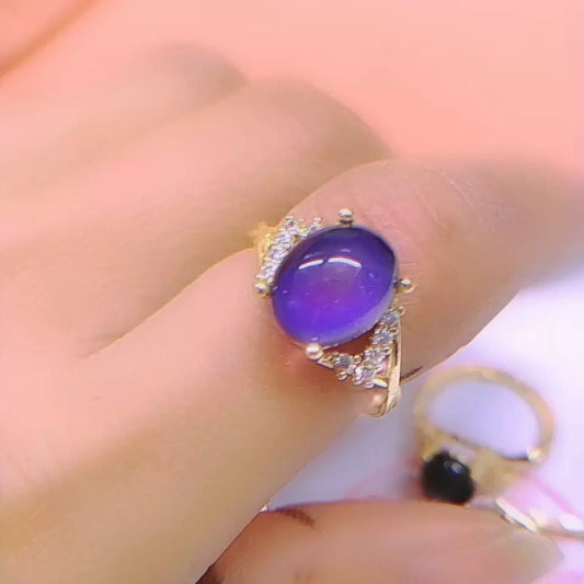 Women's Cross Multi - diamond Temperature Change Color Ring - PratSN
