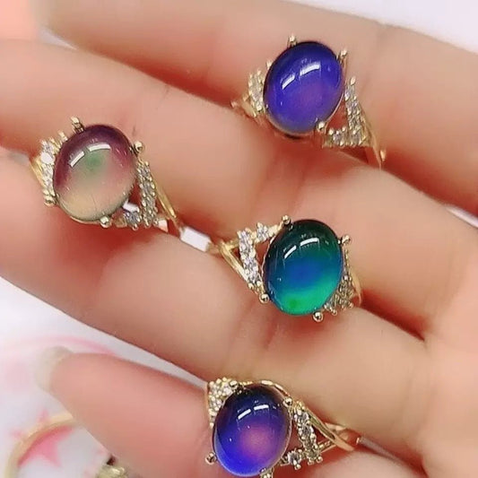 Women's Cross Multi - diamond Temperature Change Color Ring - PratSN
