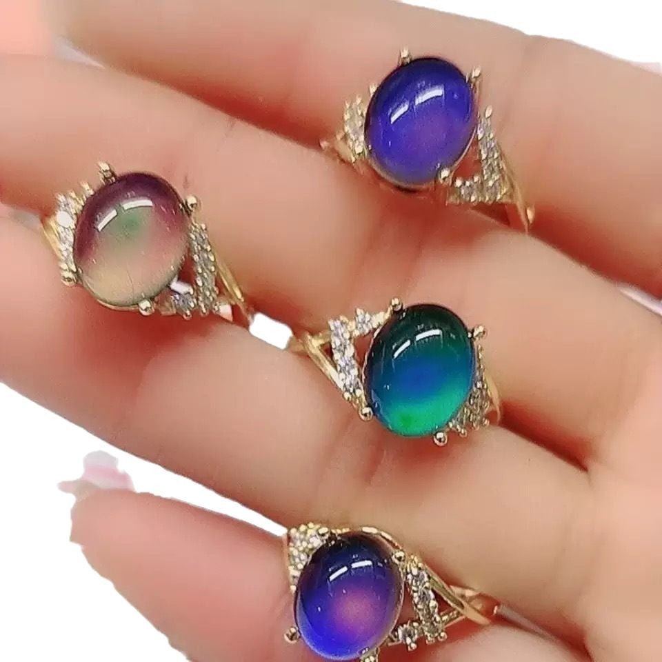 Women's Cross Multi - diamond Temperature Change Color Ring - PratSN