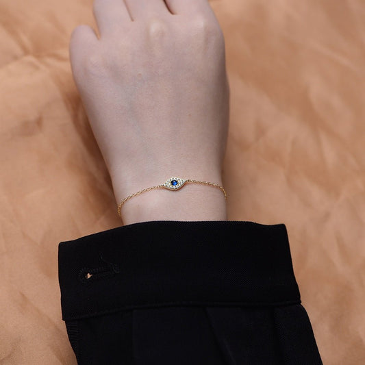 Women's Devil's Eye Micro Sterling Silver Bracelet - PratSN