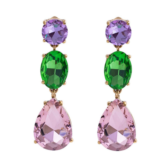 Women's Diamond Earrings, Crystal 4 Color Earrings - PratSN