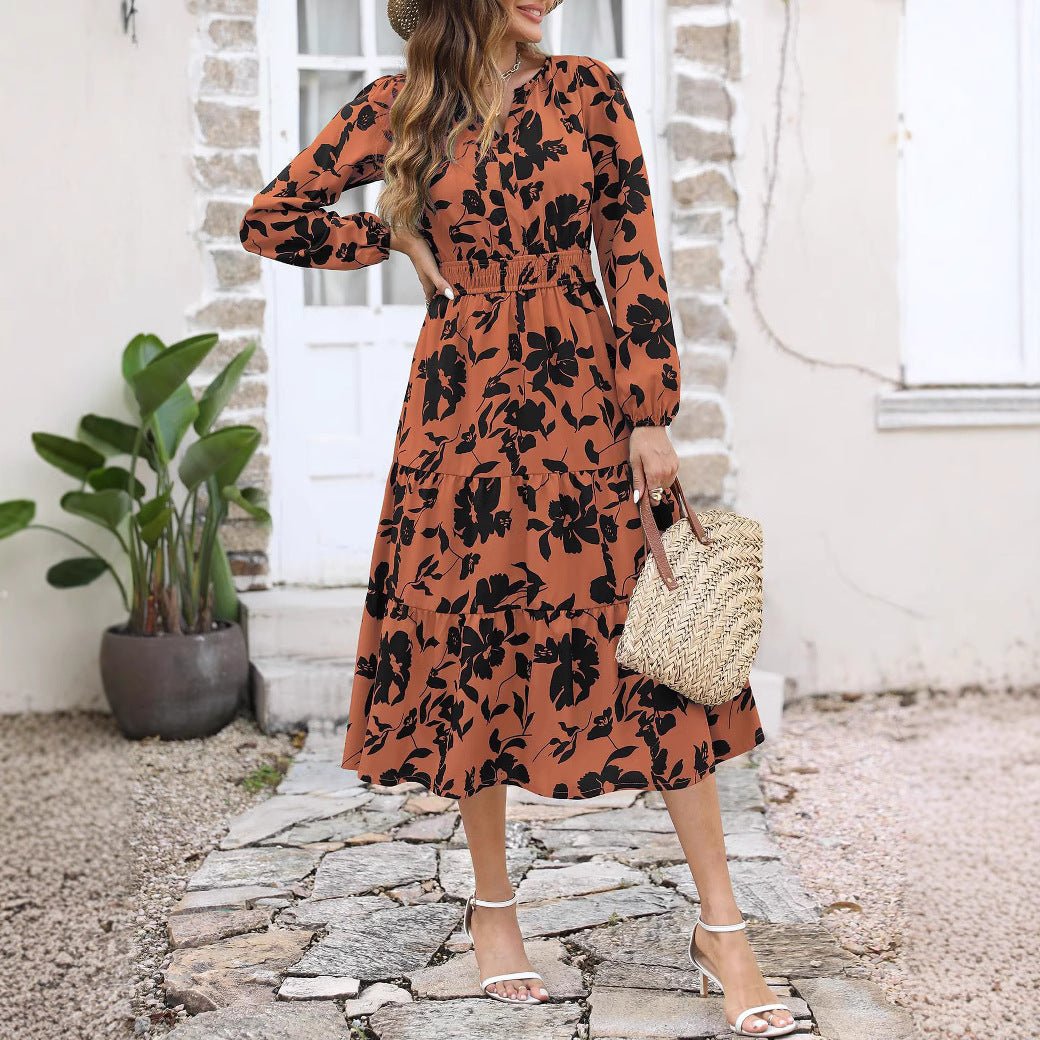 Women's Elegant Bohemian Printed Dress - PratSN