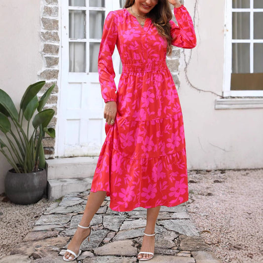 Women's Elegant Bohemian Printed Dress - PratSN