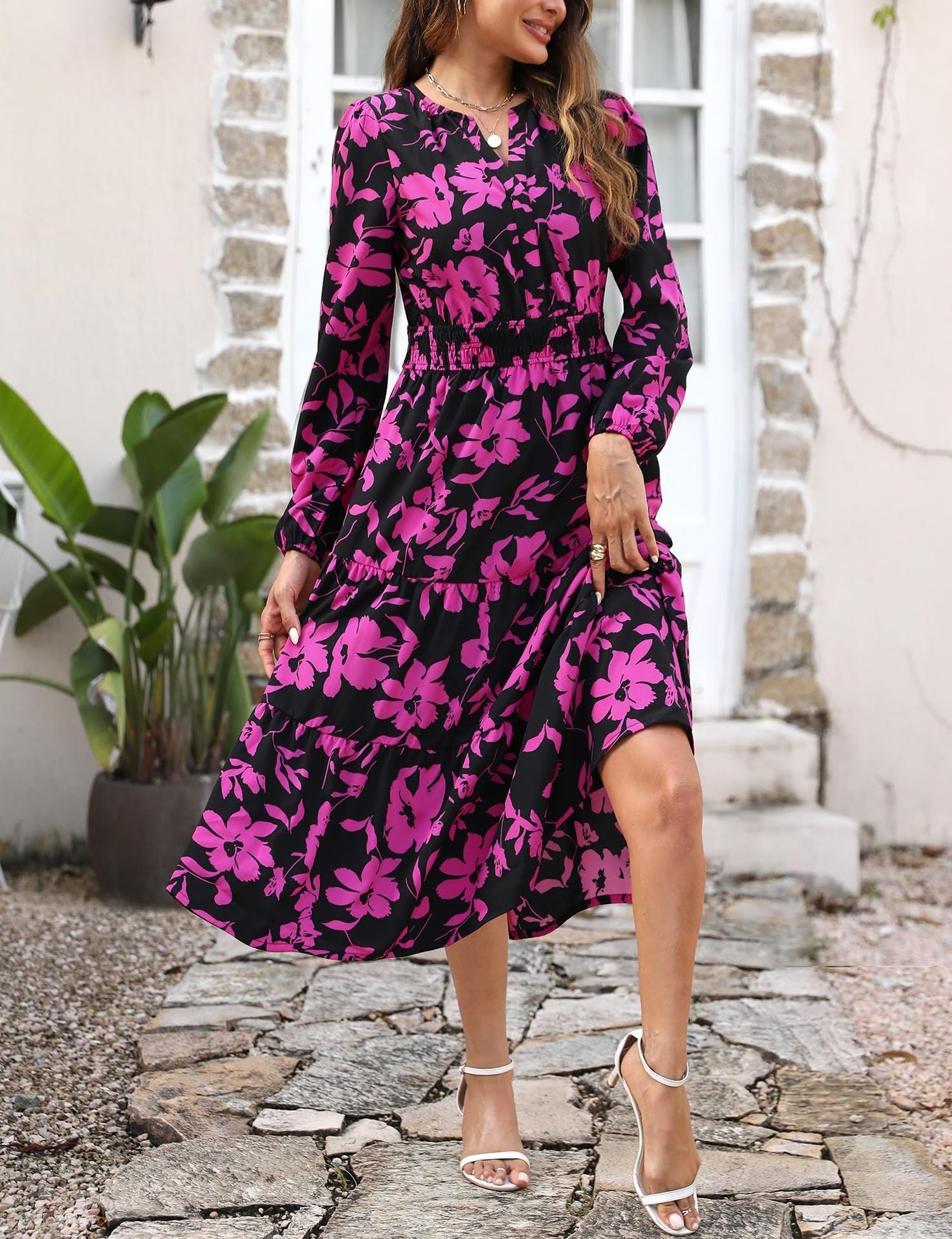 Women's Elegant Bohemian Printed Dress - PratSN