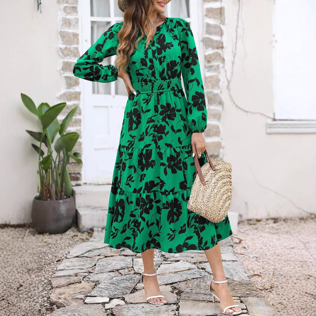 Women's Elegant Bohemian Printed Dress - PratSN