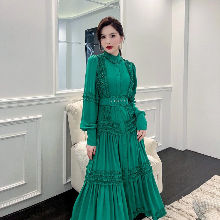 Women's Elegant Long - Sleeved Dress - PratSN