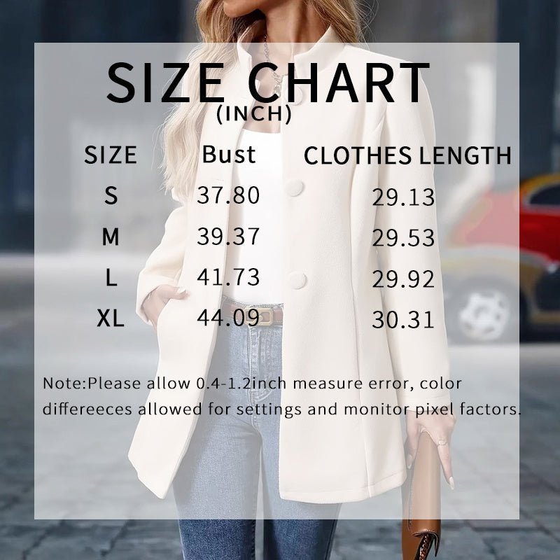 Womens Elegant Single Breasted Coat Long Sleeve Mid Winter Overcoat Work Office Coats - PratSN