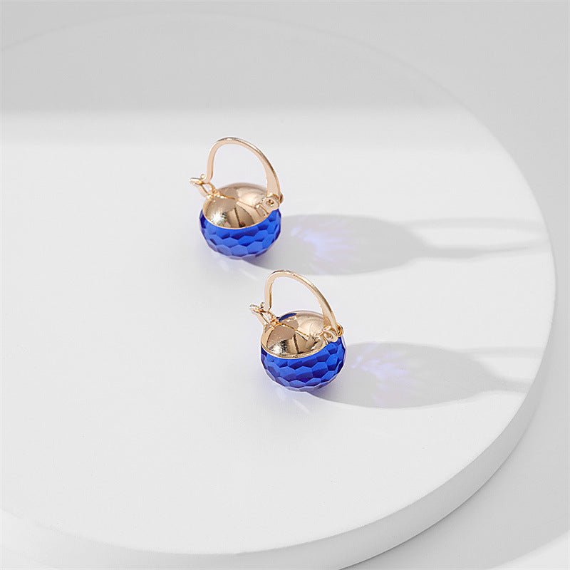 Women's European And American Stylish Round Crystal Ear Clips - PratSN