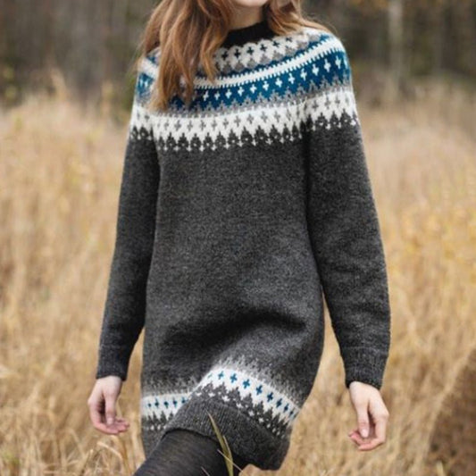 Women's Fall Winter Fashion Long Woolen Dress - PratSN