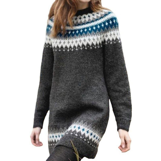 Women's Fall Winter Fashion Long Woolen Dress - PratSN