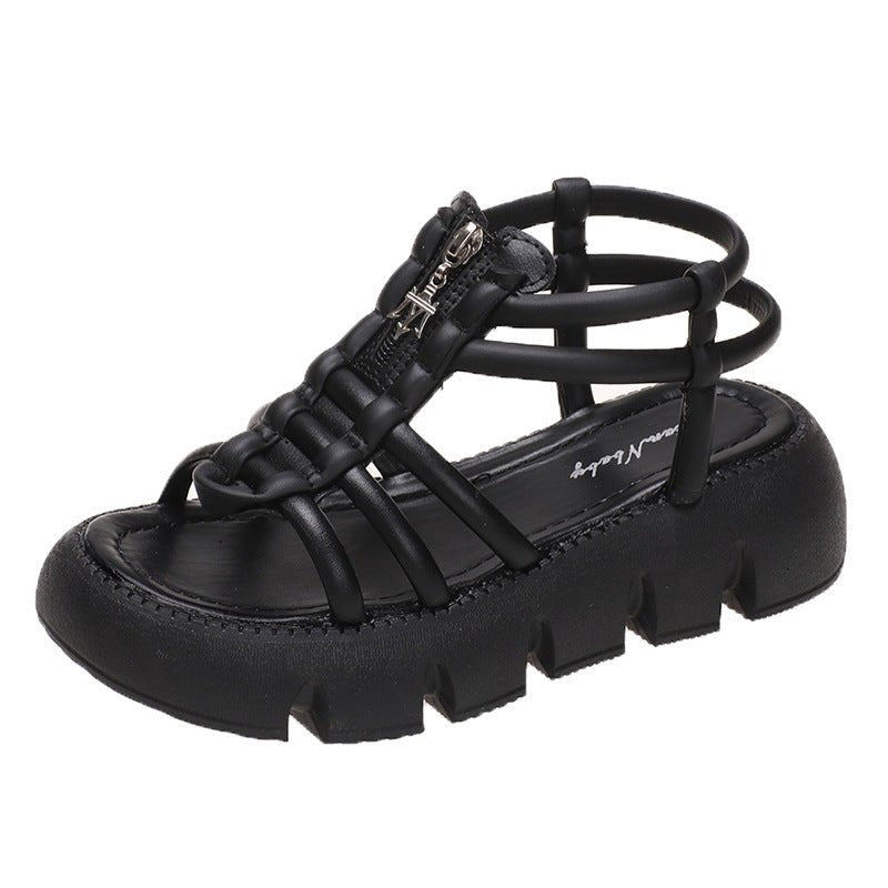 Women's Fashion Casual Mid Heel Platform Sandals - PratSN