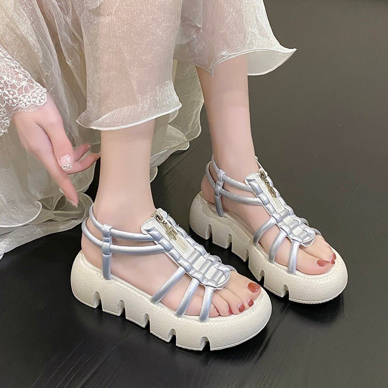 Women's Fashion Casual Mid Heel Platform Sandals - PratSN
