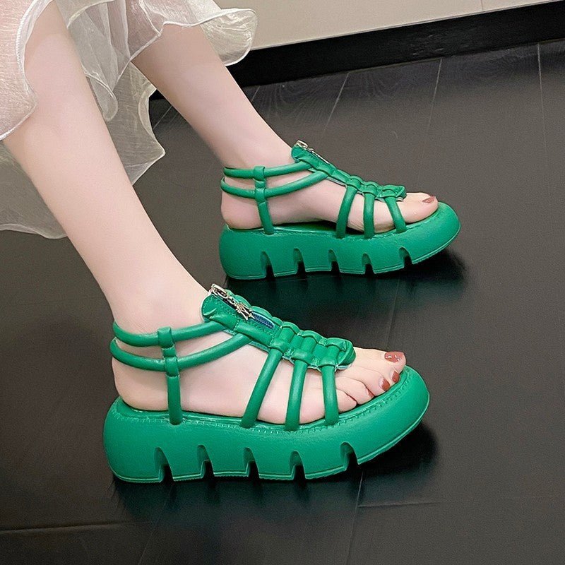 Women's Fashion Casual Mid Heel Platform Sandals - PratSN