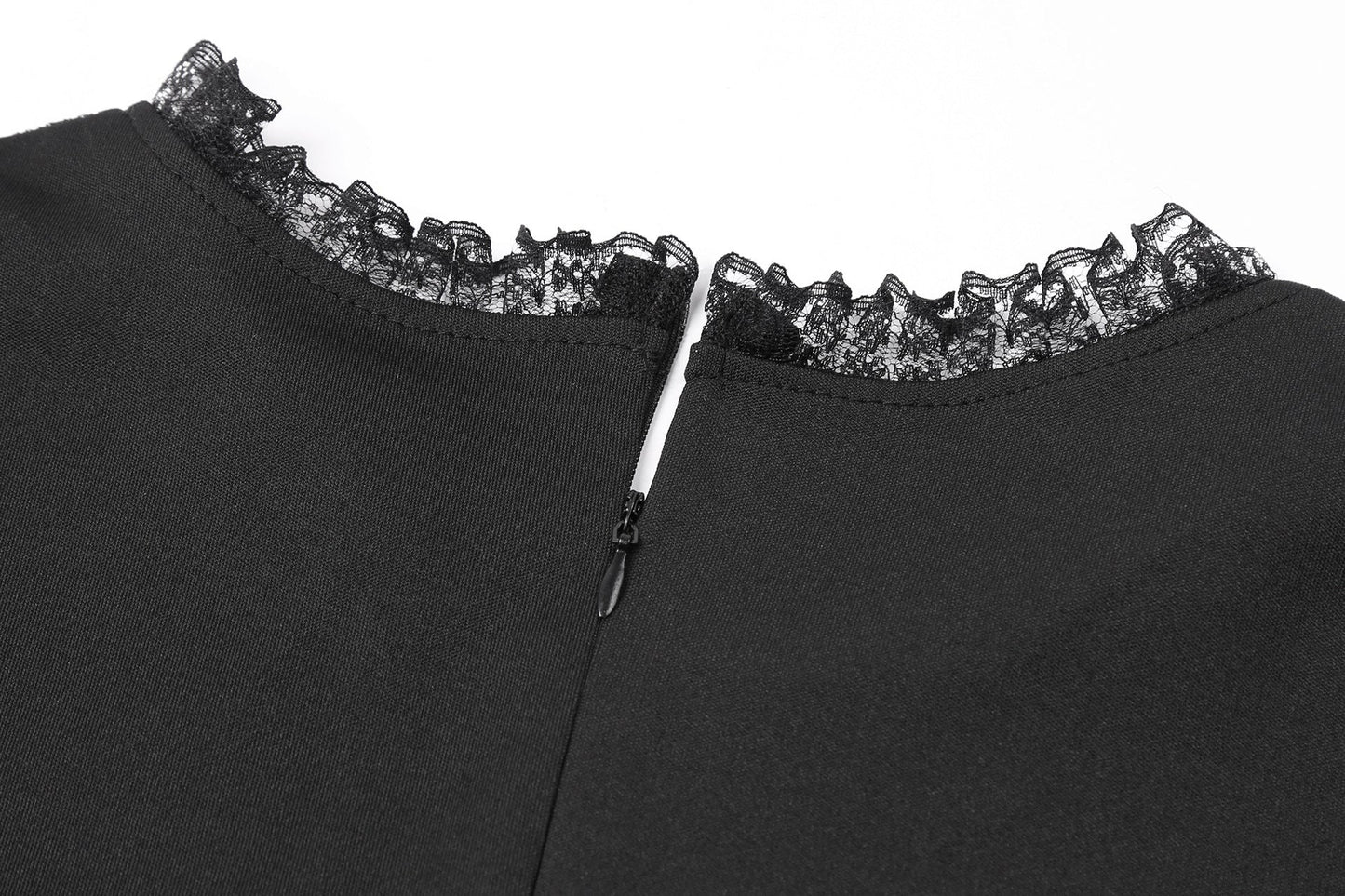 Women's Fashion Dot Mesh Stitching Elastic Waist - tightening Sheath Long Sleeve Dress - PratSN