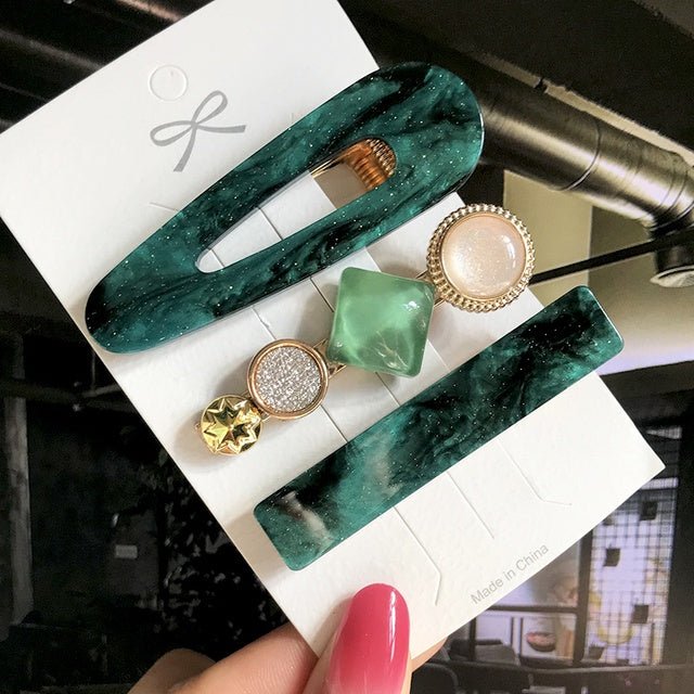 Women's Fashion Geometric Pearl Hair Clips - PratSN