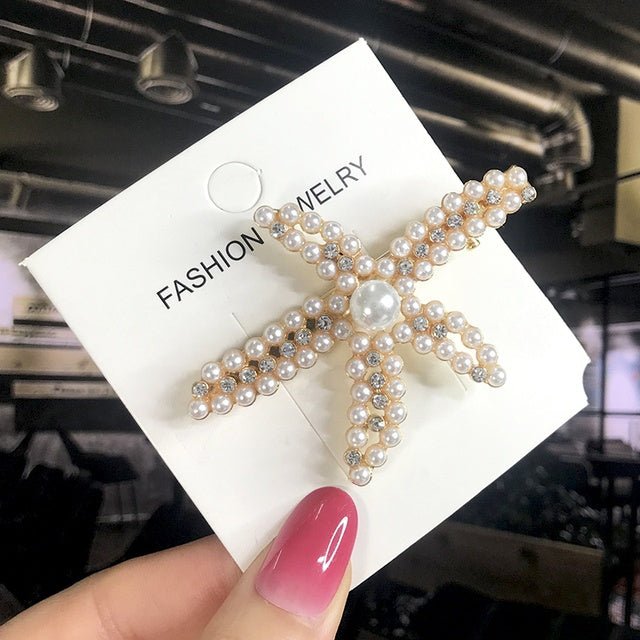 Women's Fashion Geometric Pearl Hair Clips - PratSN