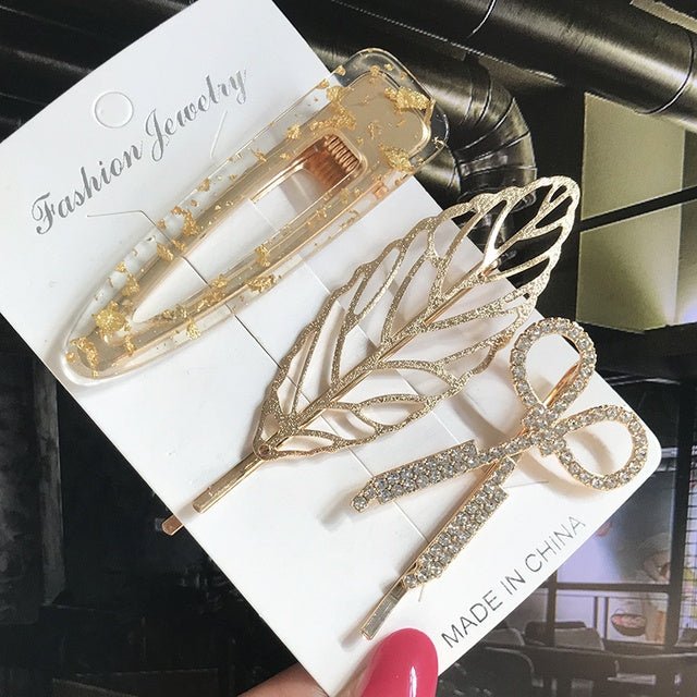 Women's Fashion Geometric Pearl Hair Clips - PratSN