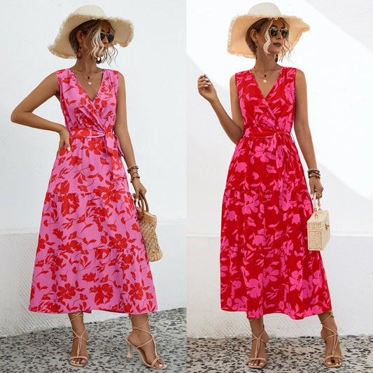 Women's Fashion Temperament Leisure V - neck Dress - PratSN