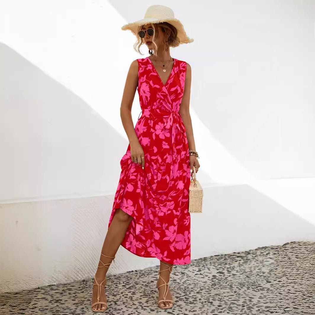 Women's Fashion Temperament Leisure V - neck Dress - PratSN