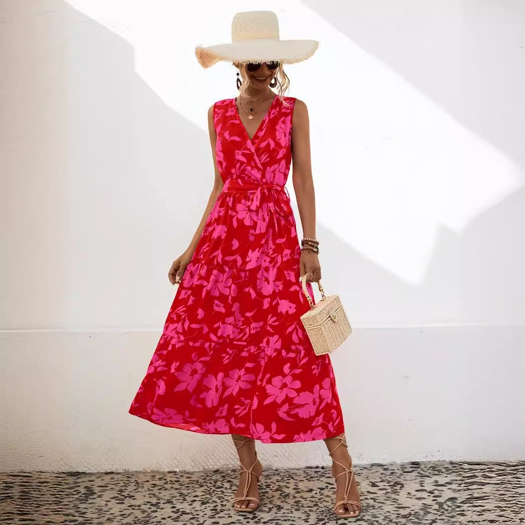 Women's Fashion Temperament Leisure V - neck Dress - PratSN