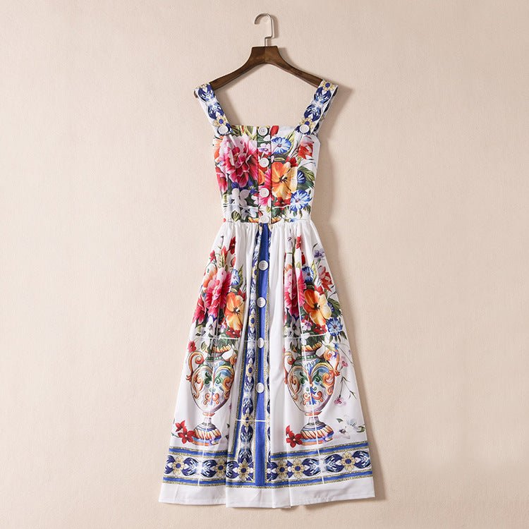 Women's Fashionable Temperament Printed Sleeveless Dress - PratSN
