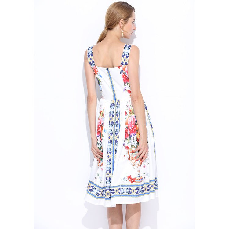 Women's Fashionable Temperament Printed Sleeveless Dress - PratSN