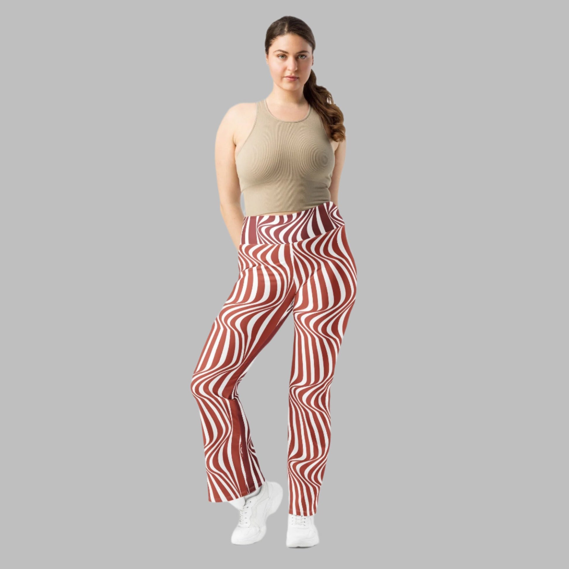 Women's Flare leggings, Tummy Control, Palazzo Pants, Bell Bottom Pants, Yoga Pants - PratSN