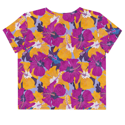 Women's Floral Crop Tee, Crop Top - PratSN