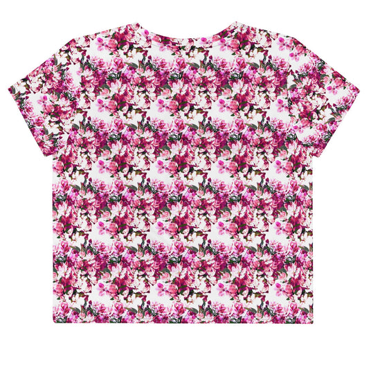 Women's Floral Crop Tee, Crop Top - PratSN