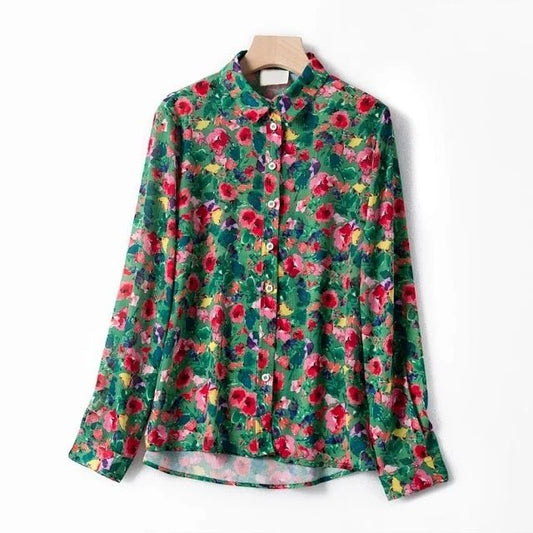 Women's Floral Long Sleeve Shirt - PratSN