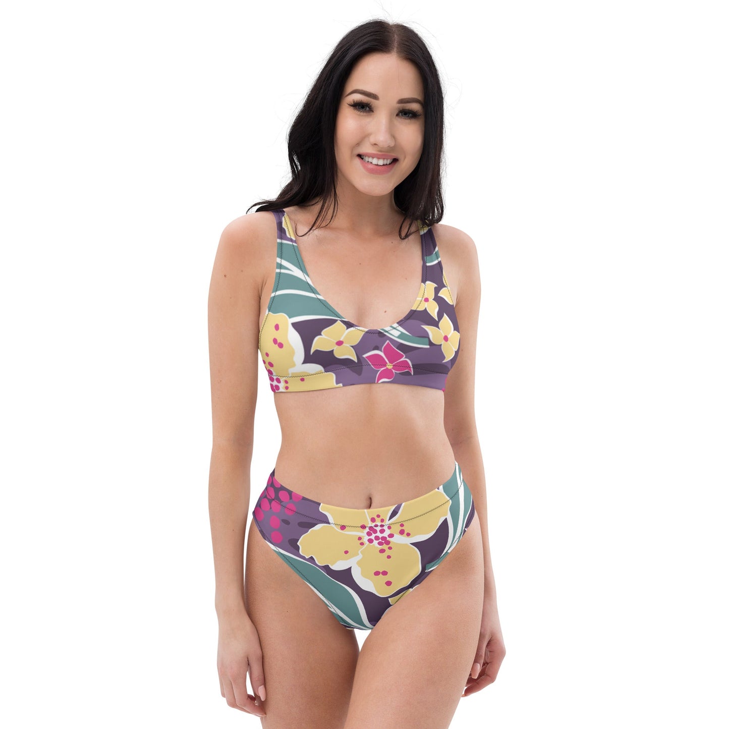 Women's Floral Pattern Bikini | Two - piece High - waisted bikini | Multicolor bikini for Her - PratSN