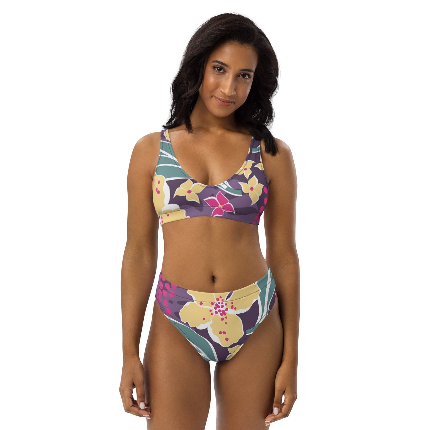 Women's Floral Pattern Bikini | Two - piece High - waisted bikini | Multicolor bikini for Her - PratSN