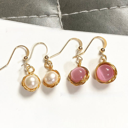 Women's Freshwater White Pearl Earrings - PratSN