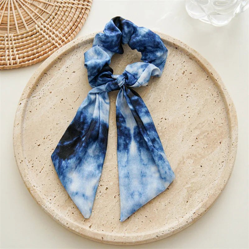 Women's Hair Accessories Girl Lady Elastic Headband Scrunchies With Ribbon Floral Design Trend Bandana Band Headbands Fashion - PratSN