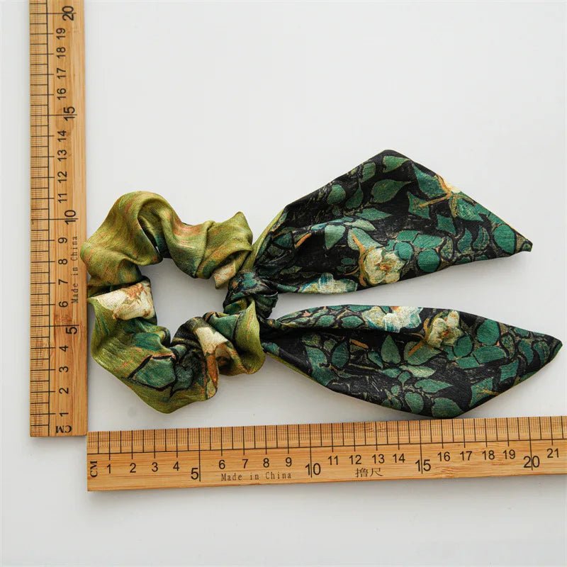 Women's Hair Accessories Girl Lady Elastic Headband Scrunchies With Ribbon Floral Design Trend Bandana Band Headbands Fashion - PratSN