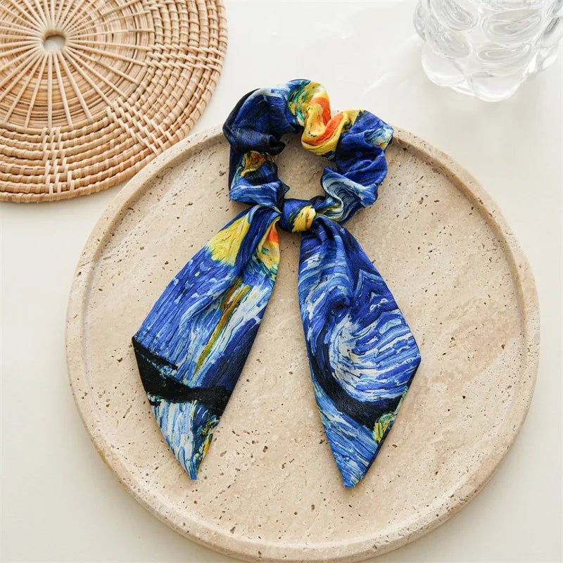 Women's Hair Accessories Girl Lady Elastic Headband Scrunchies With Ribbon Floral Design Trend Bandana Band Headbands Fashion - PratSN