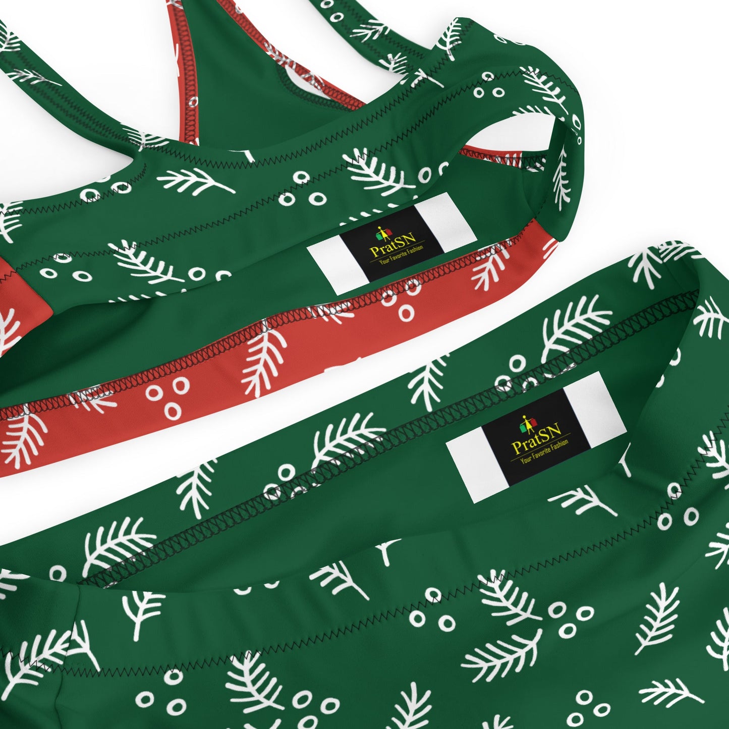 Women's Harley Davidson Red and Green High - waisted Bikini | Beach Babes - PratSN