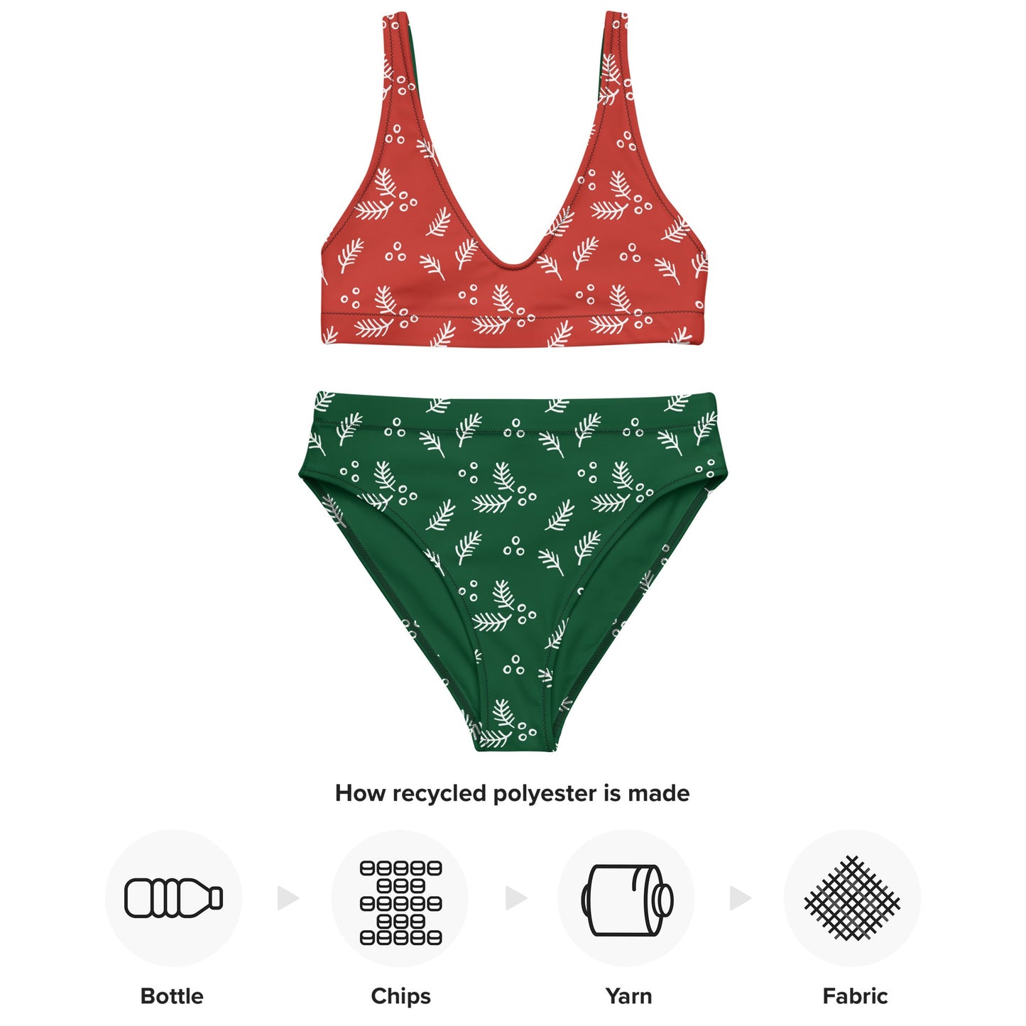 Women's Harley Davidson Red and Green High - waisted Bikini | Beach Babes - PratSN