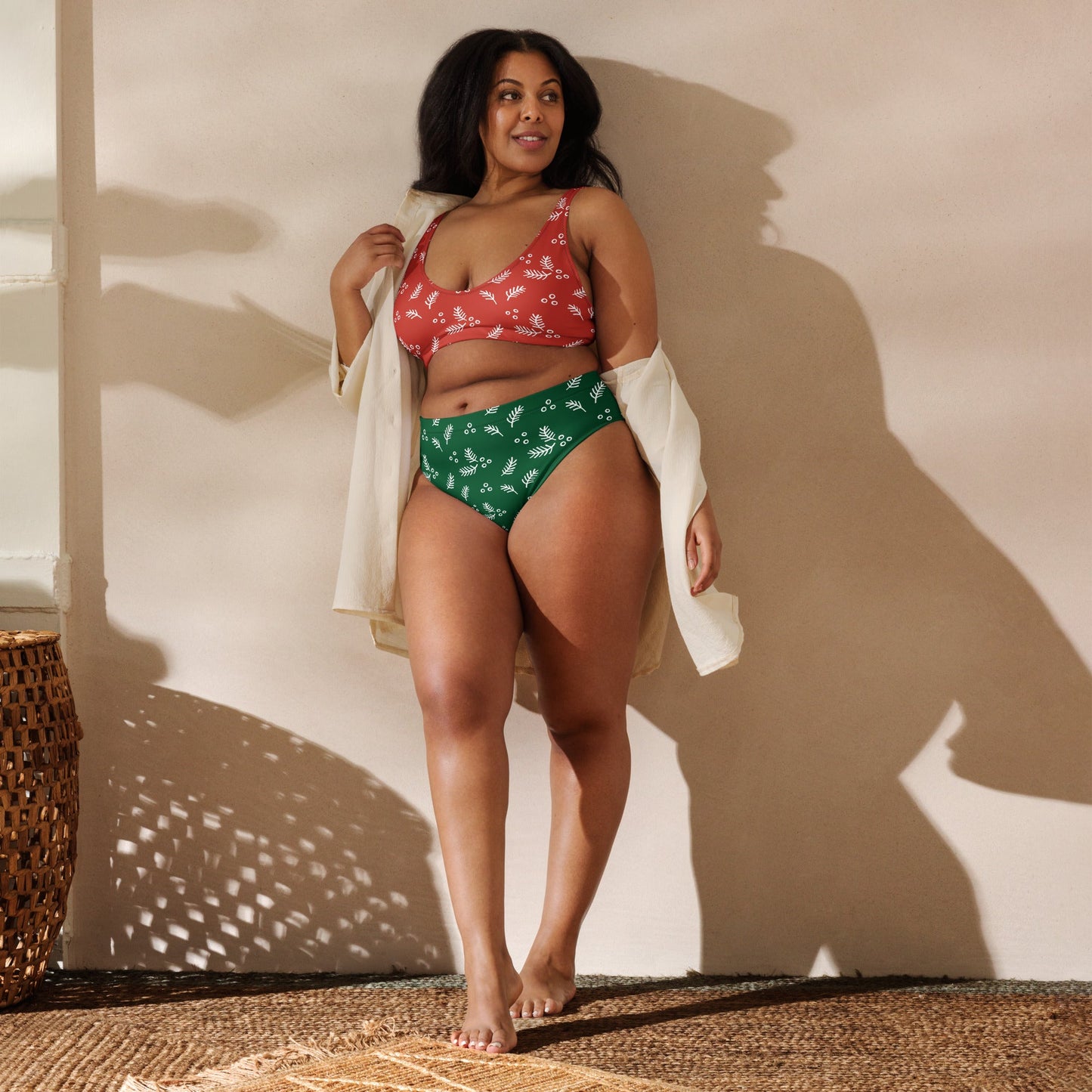 Women's Harley Davidson Red and Green High - waisted Bikini | Beach Babes - PratSN