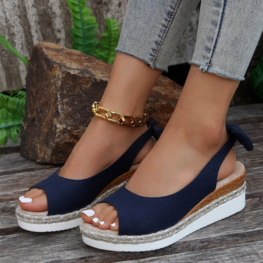 Women's Hemp Rope Wedge Casual Sandals - PratSN