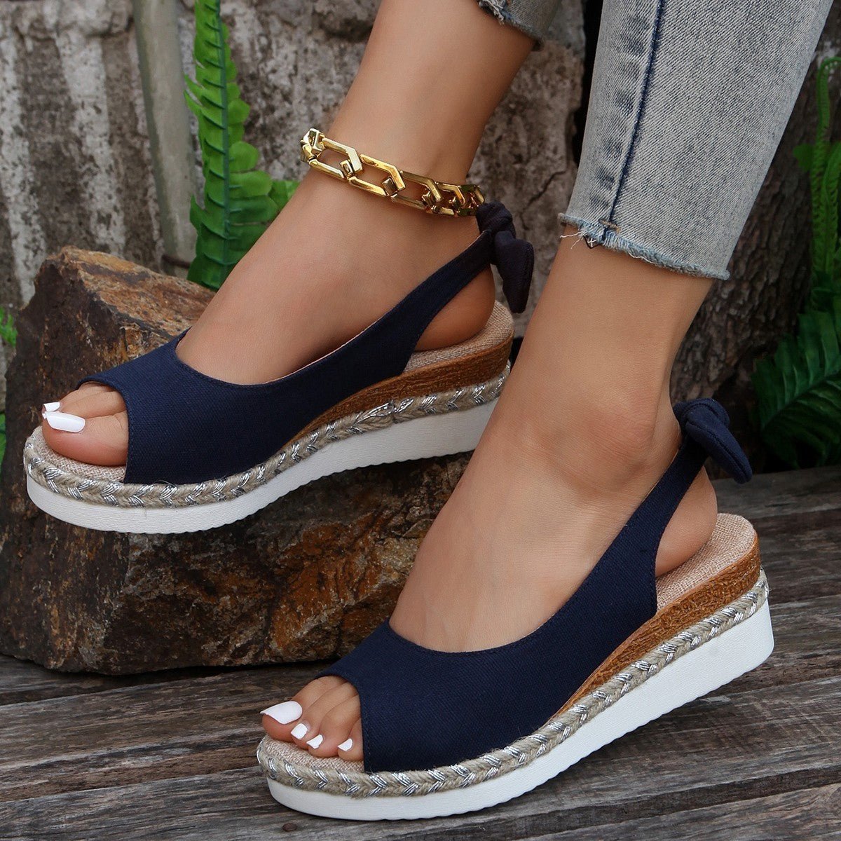 Women's Hemp Rope Wedge Casual Sandals - PratSN