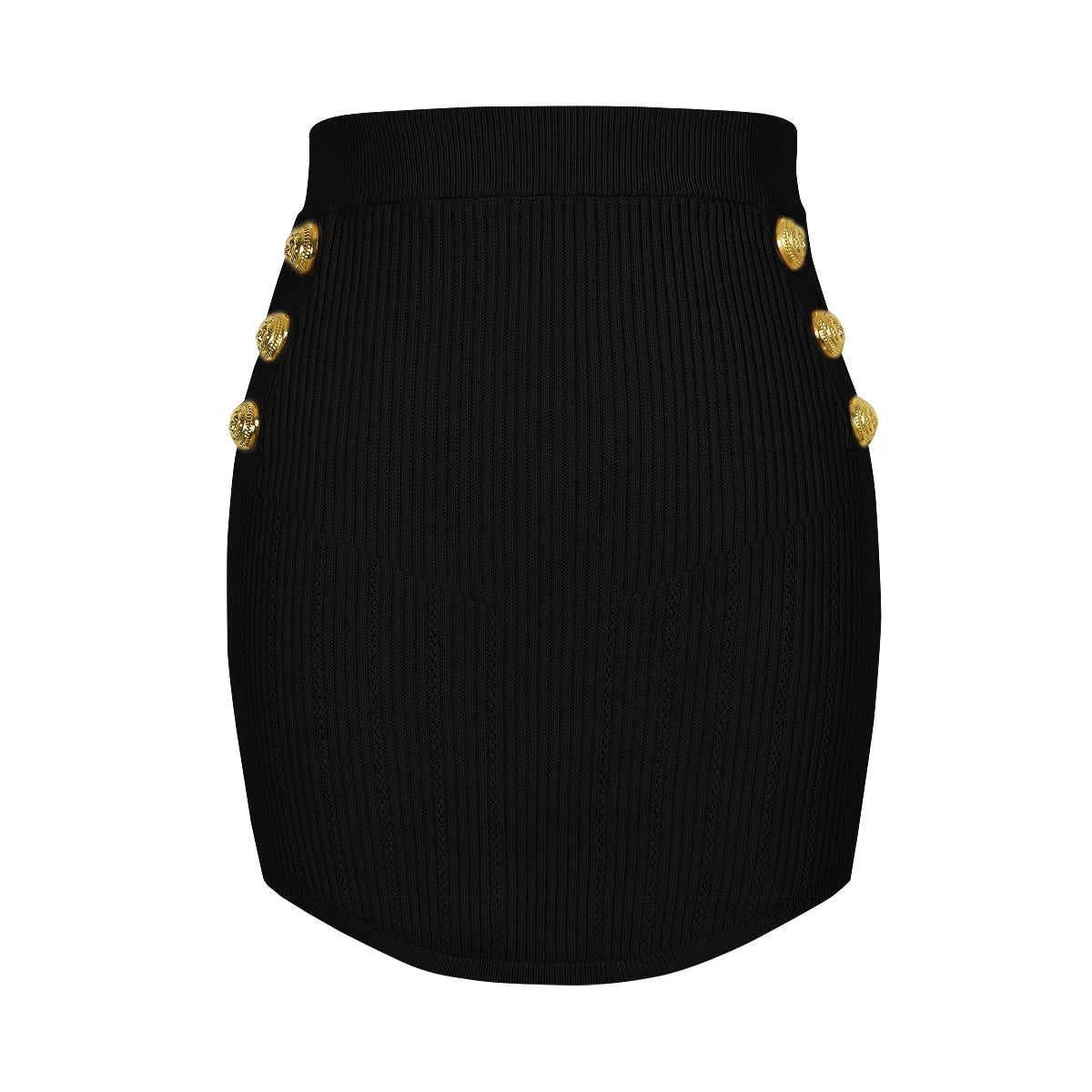 Women's High Quality Elastic Knitted New Round Neck Pocket Long Sleeved Cardigan Slim Fit Curved Short Skirt Casual Women's Set - PratSN