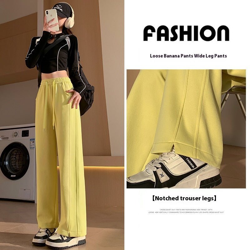 Women's High Waist Long Thin Straight Loose Leisure Sports Sweatpants - PratSN