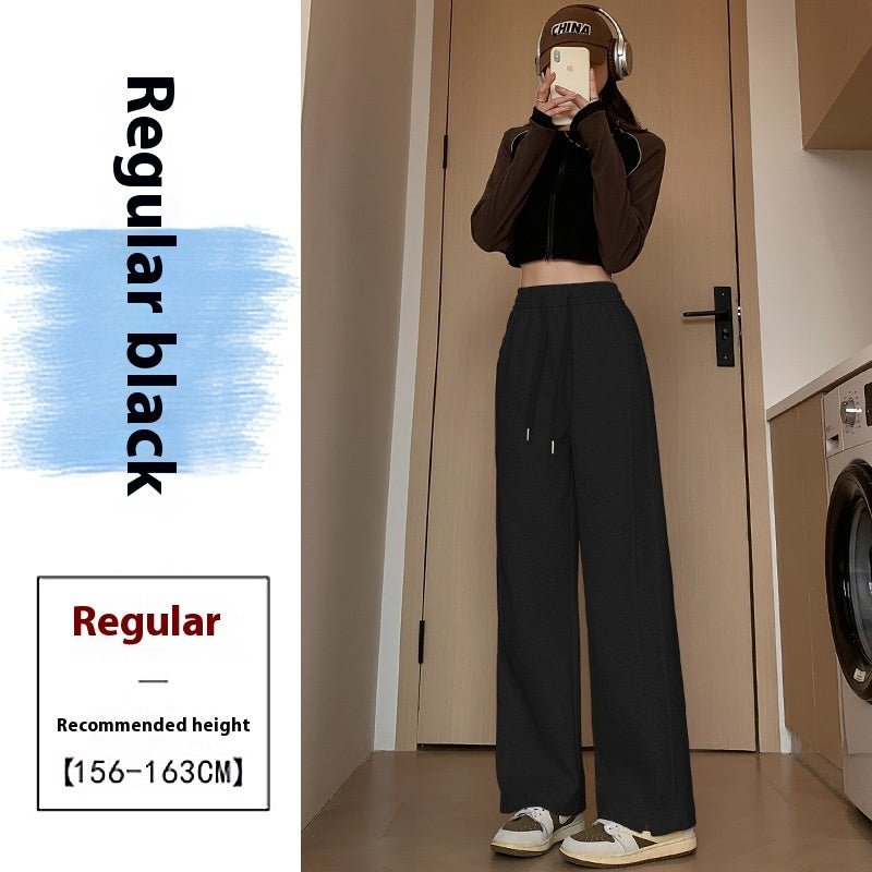 Women's High Waist Long Thin Straight Loose Leisure Sports Sweatpants - PratSN